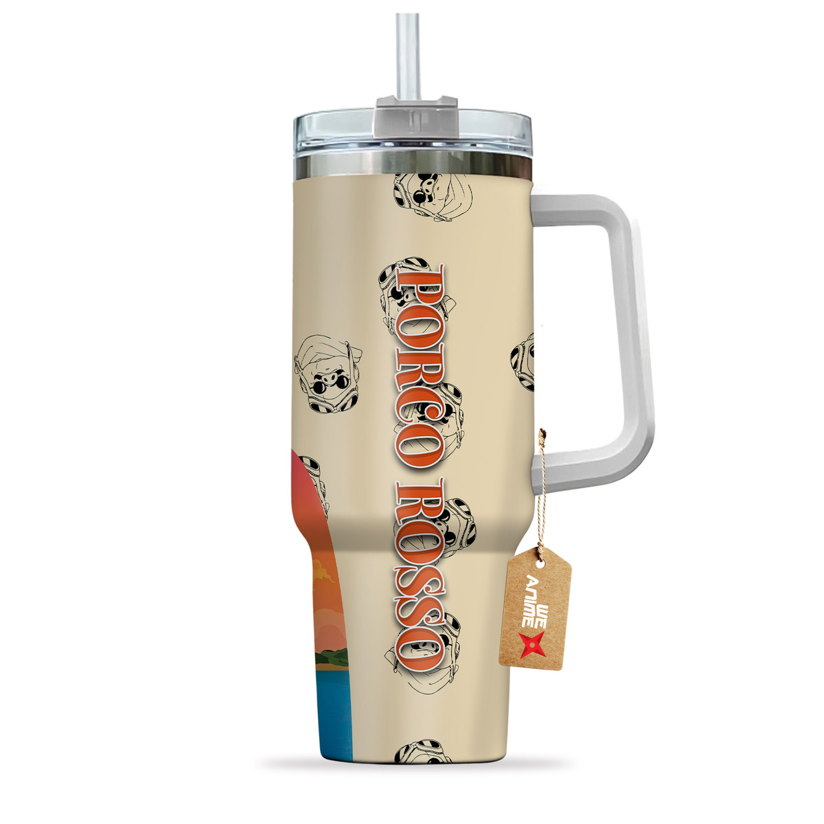 Porco Rosso Anime Custom Stanley Cup 40 oz 30 oz Tumbler With HandleTVC2301154 - Image 3