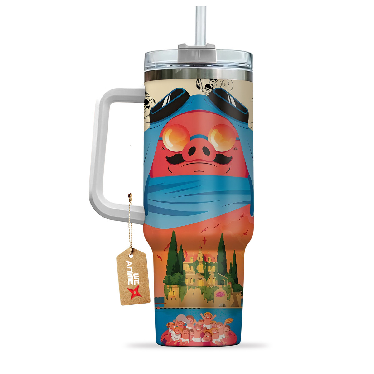 Porco Rosso Anime Custom Stanley Cup 40 oz 30 oz Tumbler With HandleTVC2301154 - Image 4