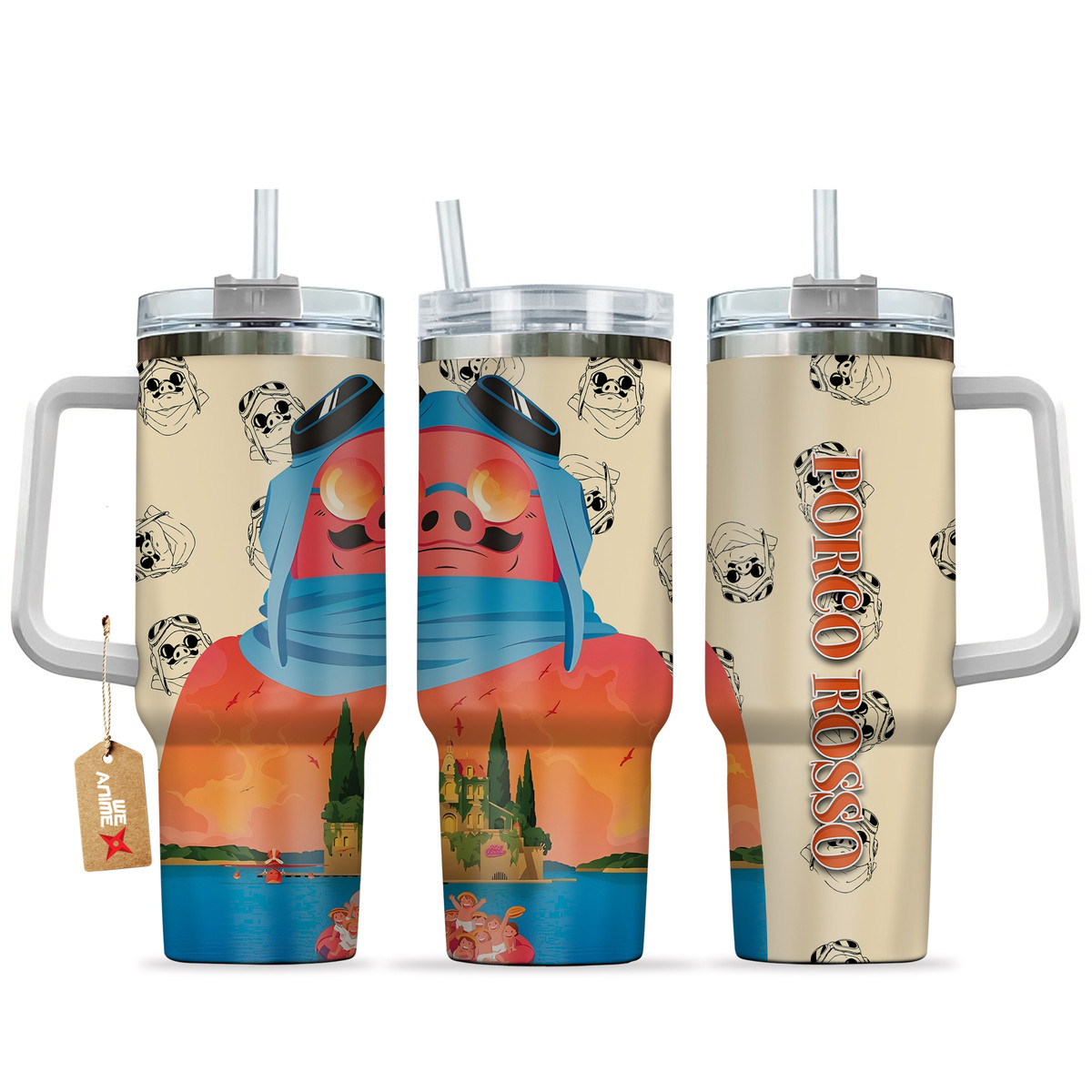 Porco Rosso Anime Custom Stanley Cup 40 oz 30 oz Tumbler With HandleTVC2301154