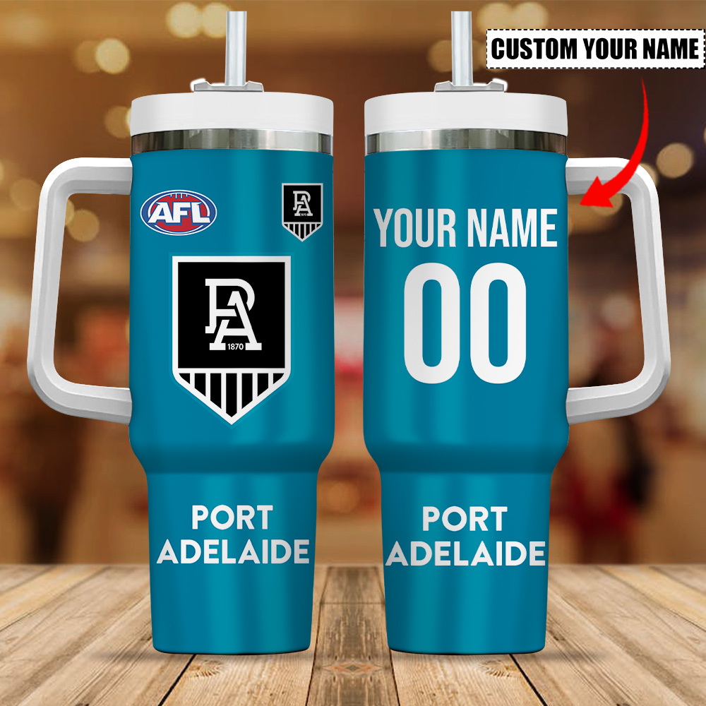 Port Adelaide AFL Custom Stanley Cup 40 oz 30 oz Tumbler With HandleTVC2301280