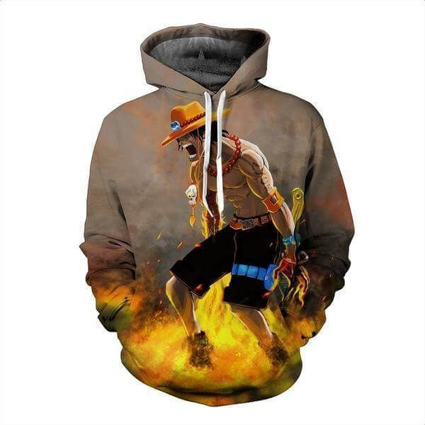 Portgas D. Ace 3D All Over Print Hoodie, Zip Hoodie