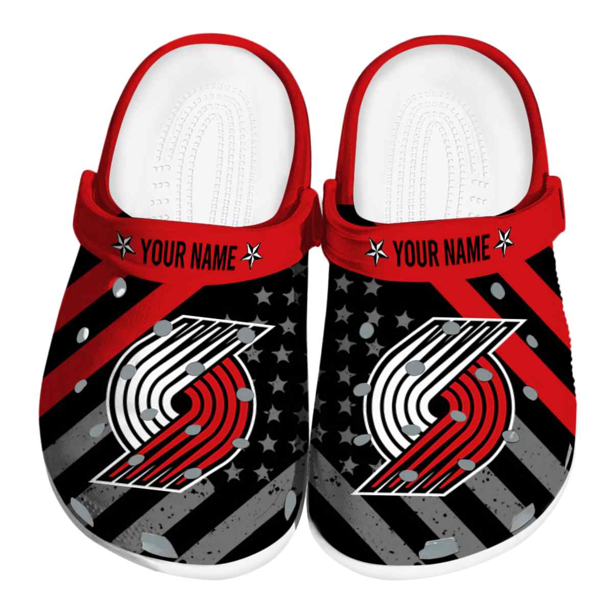 Portland Trail Blazers NBA Sport Crocs Crocband Clogs Shoes Comfortable For Men Women and Kids