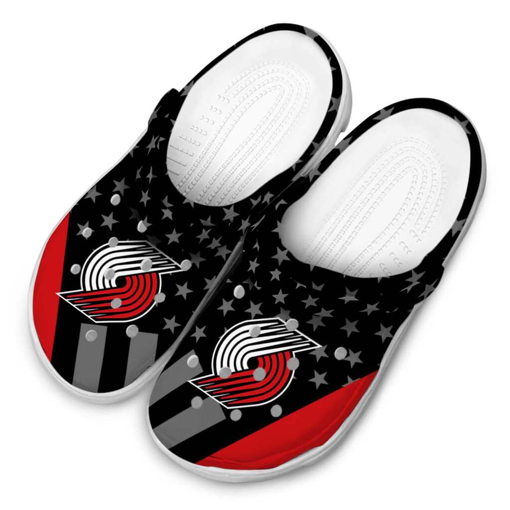 Portland Trail Blazers Stellar Stripes Theme ClogTVC1801693 - Image 4