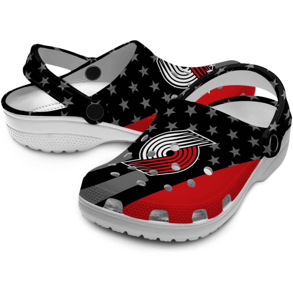 Portland Trail Blazers Stellar Stripes Theme ClogTVC1801693 - Image 3