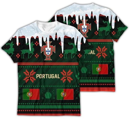 Portugal Ugly Christmas Sweater Sport Soccer Team, World Cup 2022 Qatar 3D Sweater - Image 13