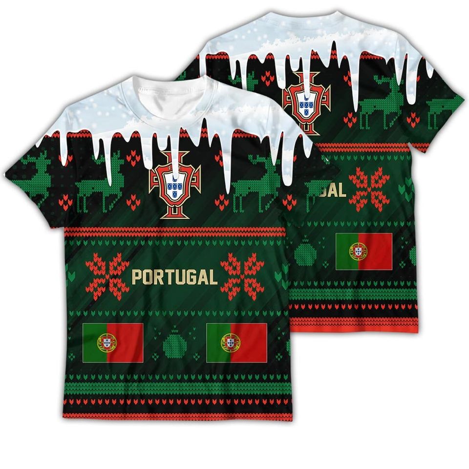 Portugal Ugly Christmas Sweater Sport Soccer Team, World Cup 2022 Qatar 3D Sweater - Image 4
