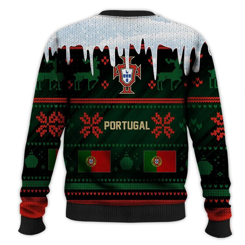 Portugal Ugly Christmas Sweater Sport Soccer Team, World Cup 2022 Qatar 3D Sweater - Image 3