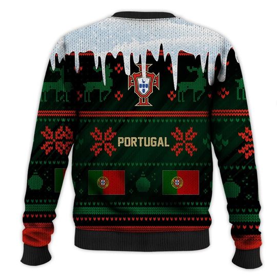 Portugal Ugly Christmas Sweater Sport Soccer Team, World Cup 2022 Qatar 3D Sweater - Image 12