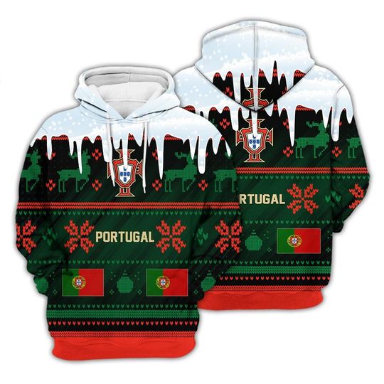 Portugal Ugly Christmas Sweater Sport Soccer Team, World Cup 2022 Qatar 3D Sweater - Image 14