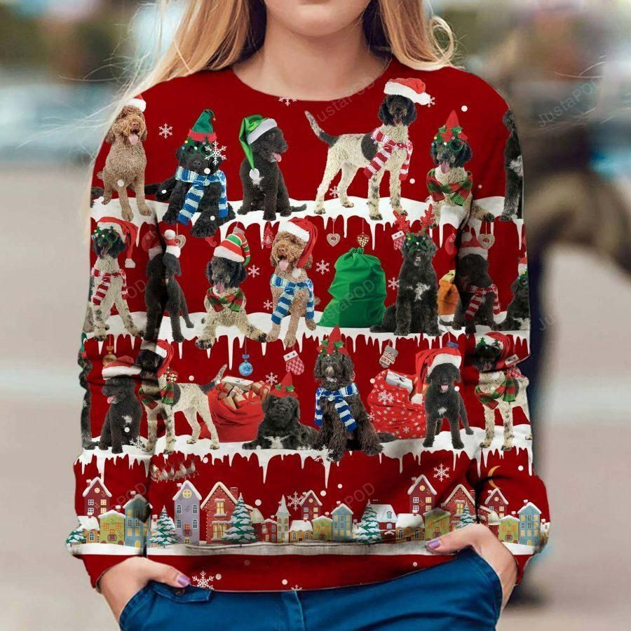 Portuguese Water Dog Ugly Christmas Sweater Adult 3D Funny Matching for family
