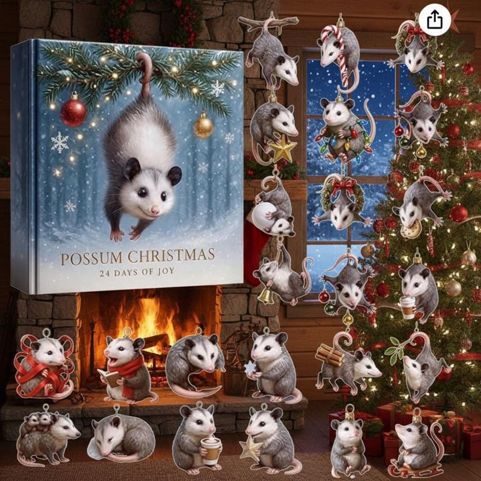 Possum Christmas Advent Calendar 2025, 24 Days Of Cute Surprises, Funny Gift For Animal Lovers