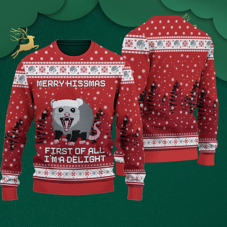 Possum Opossum Sweater, Funny Possum Christmas Ugly Sweater