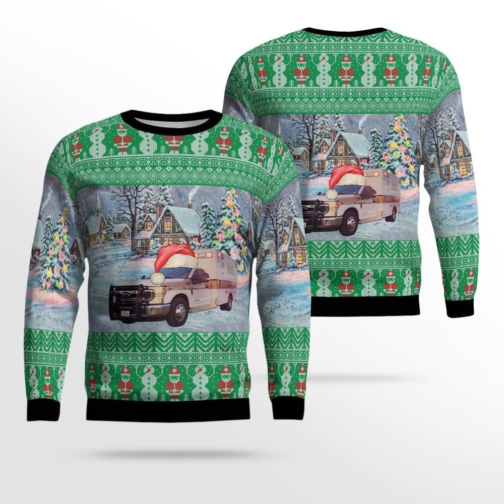 Post-Garza County EMS Post Texas Christmas AOP Ugly Sweater Unisex Christmas Gift