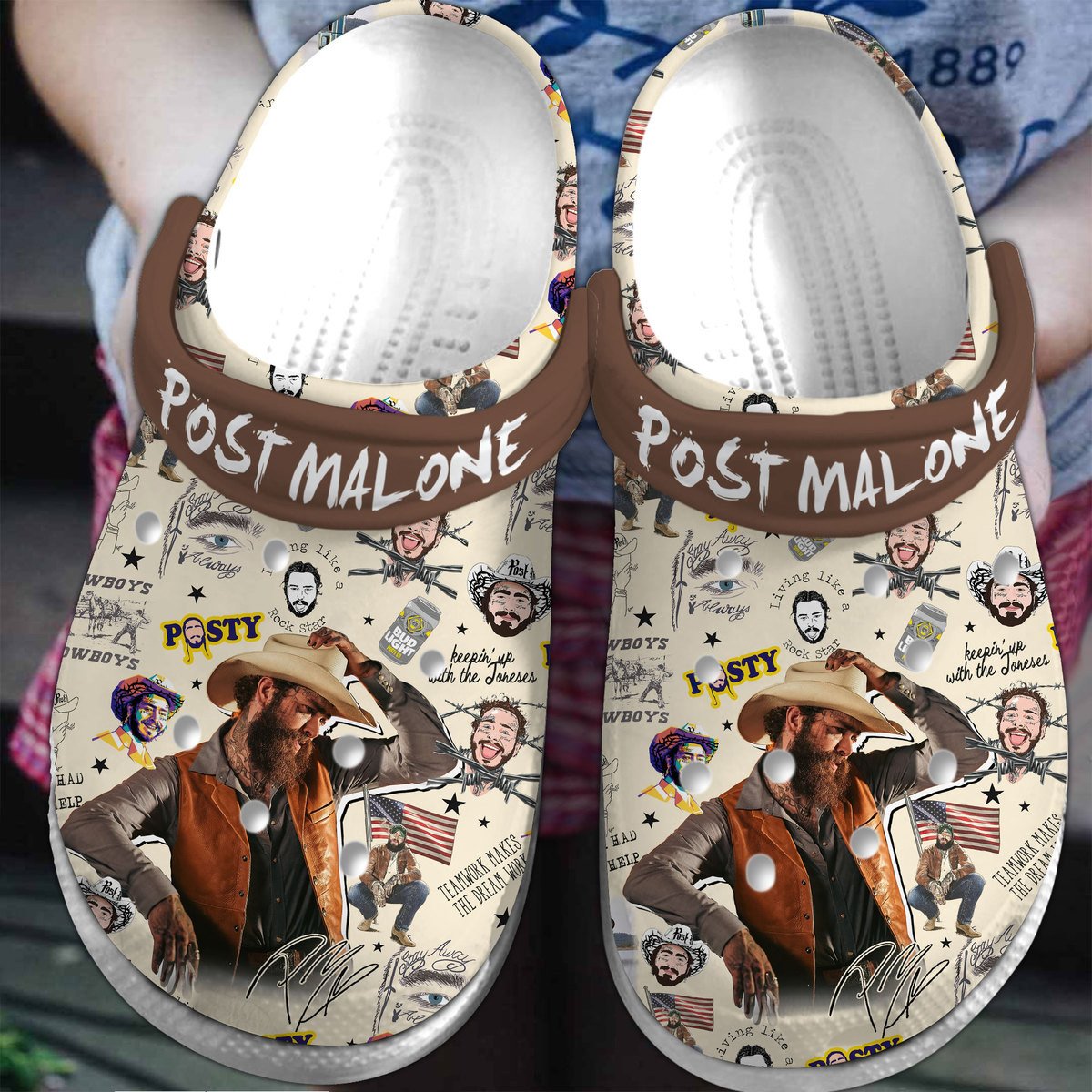Post Malone Music Crocs Crocband Clogs Shoes Comfortable For Men Women and Kids
