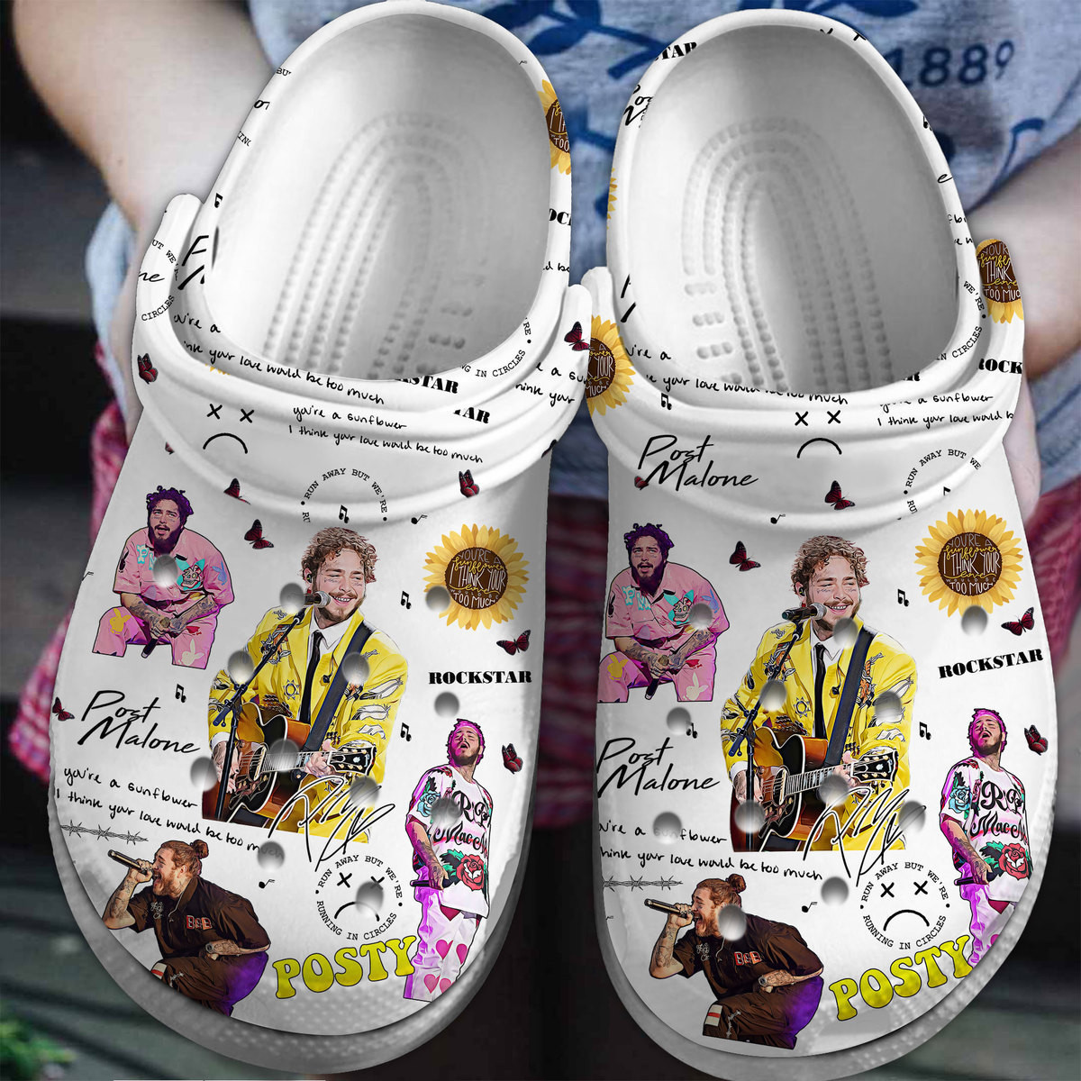 Post Malone Music Crocs Crocband Clogs Shoes Comfortable For Men Women and Kids