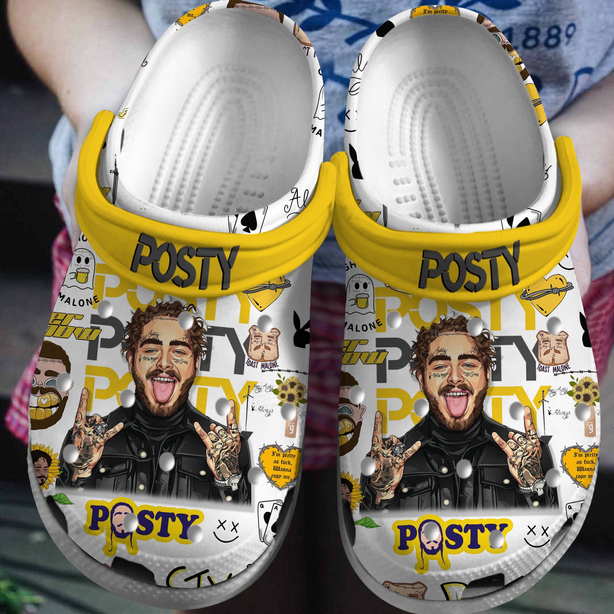 Post Malone Music Crocs Crocband Clogs Shoes Comfortable For Men Women and Kids