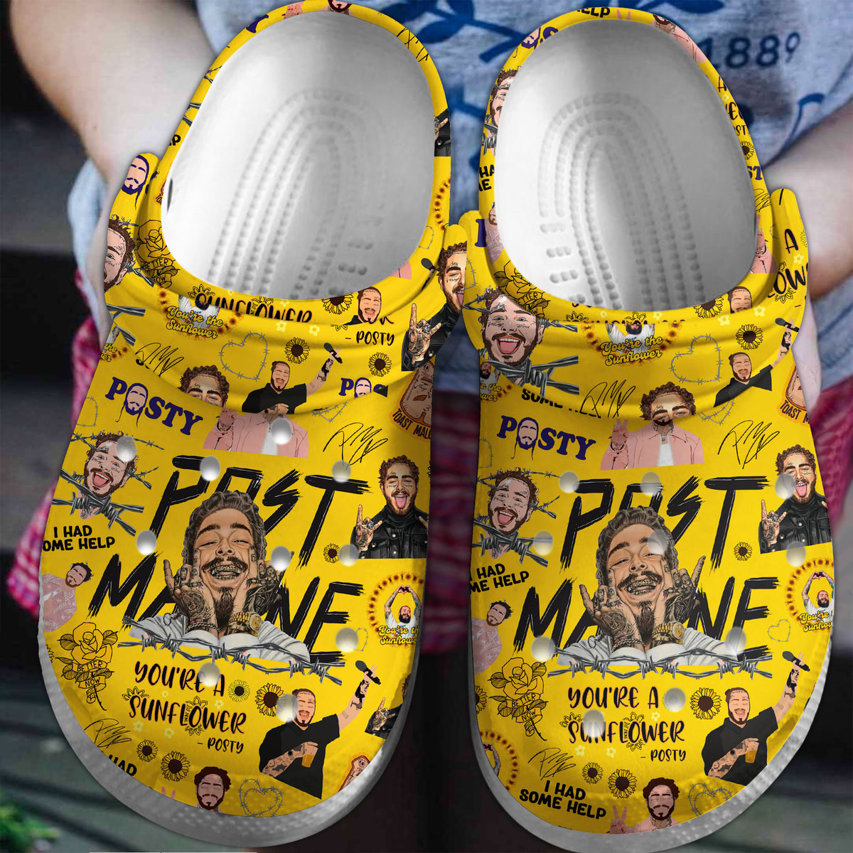 Post Malone Music Crocs Crocband Clogs Shoes Comfortable For Men Women and Kids