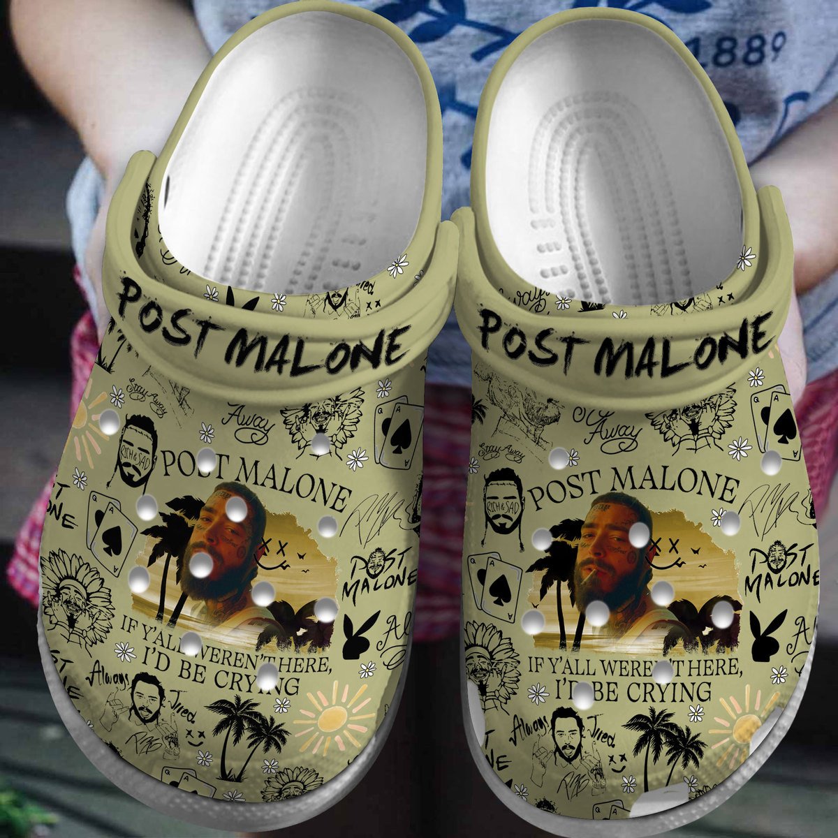 Post Malone Music Crocs Crocband Clogs Shoes Comfortable For Men Women and Kids