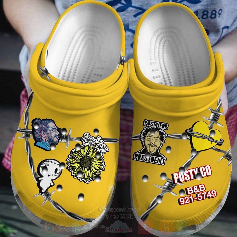 Post Malone Music Crocs Crocband Clogs Shoes Comfortable For Men Women and Kids