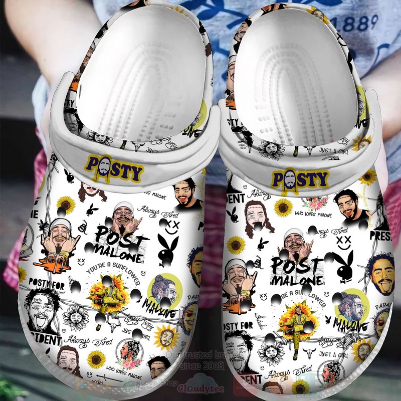 Post Malone Music Crocs Crocband Clogs Shoes Comfortable For Men Women and Kids