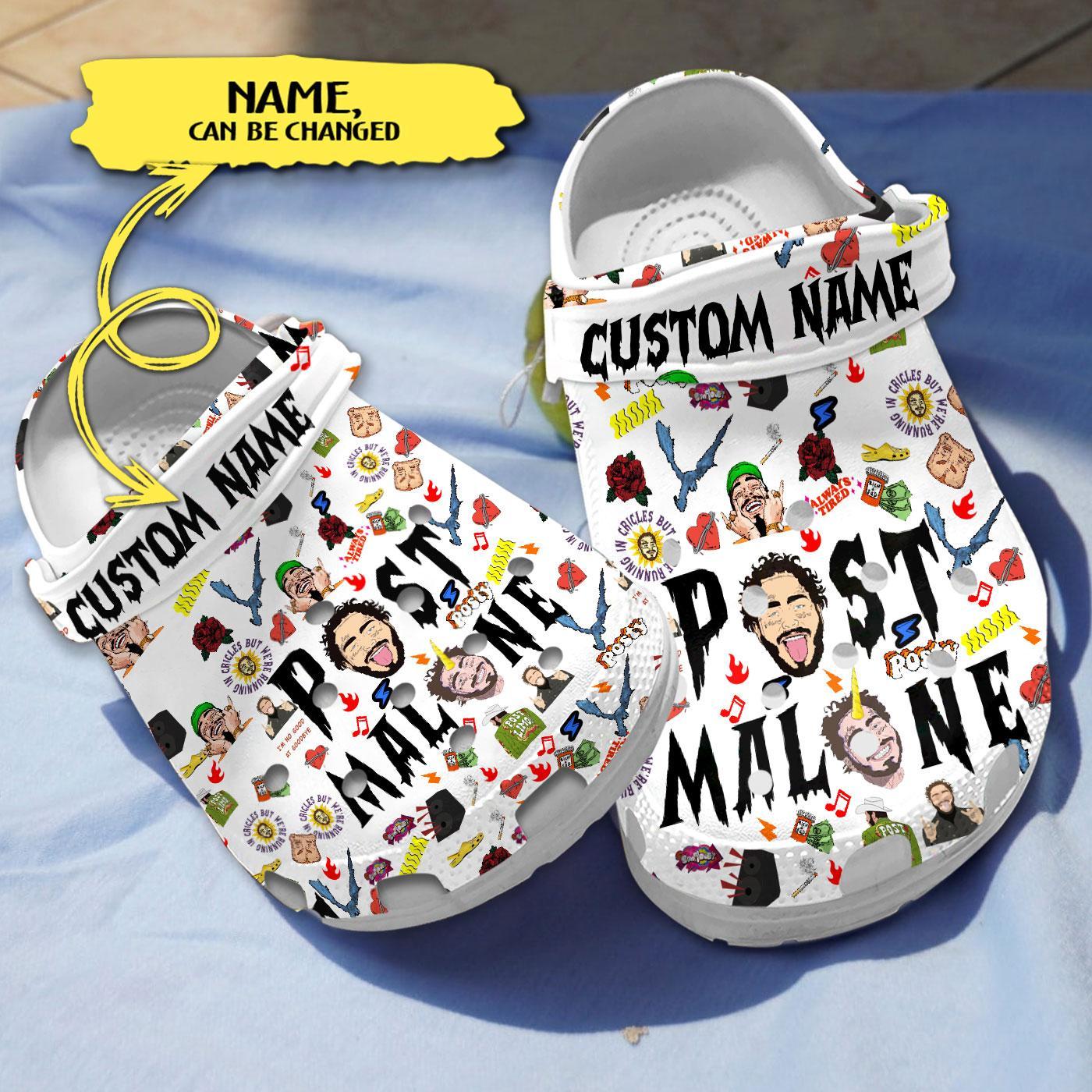 Post Malone Music Crocs Crocband Clogs Shoes Comfortable For Men Women and Kids