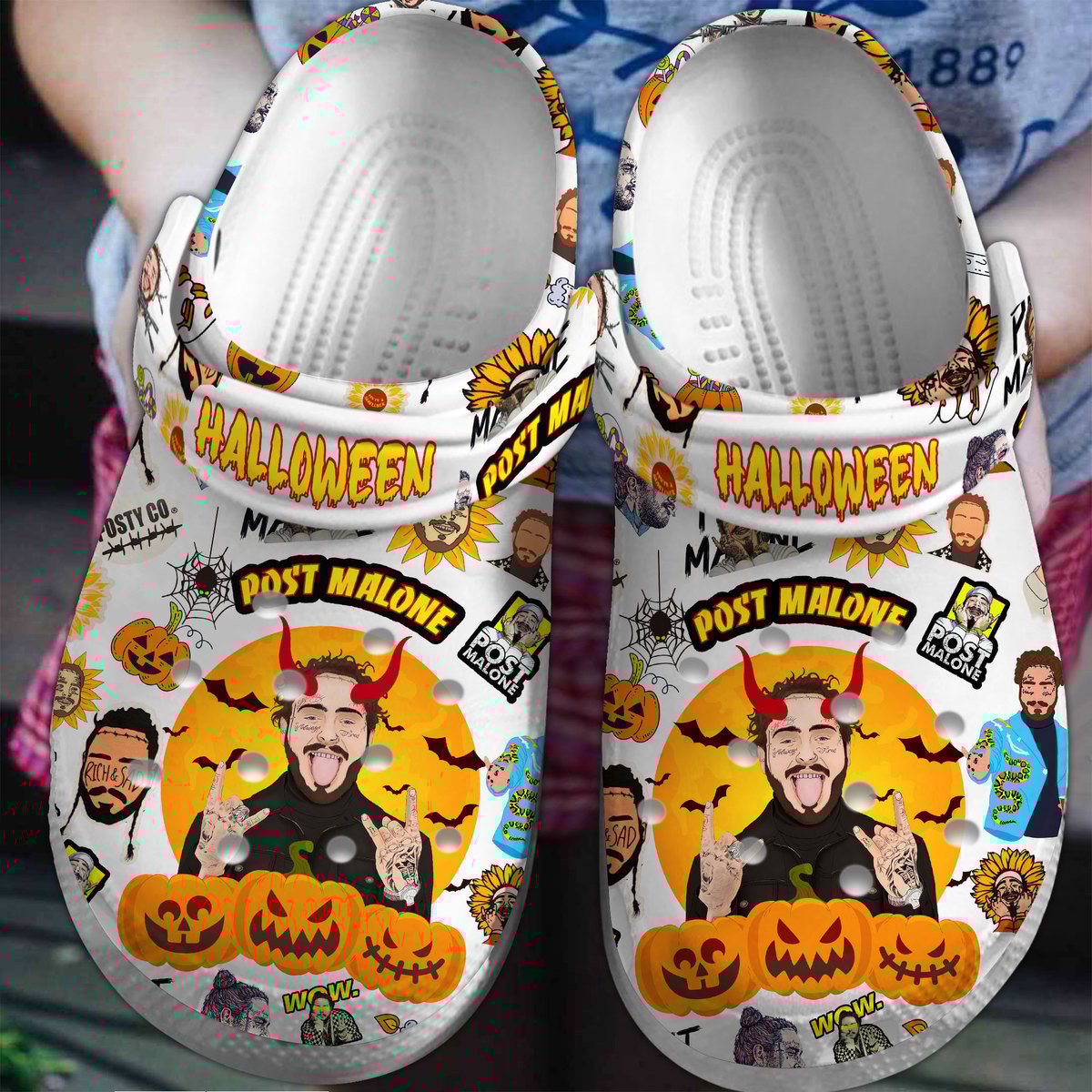 Post Malone Music Crocs Crocband Clogs Shoes Comfortable For Men Women and Kids