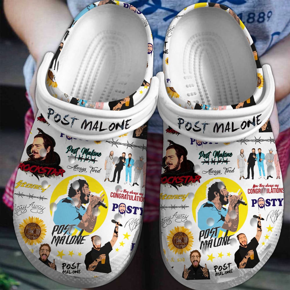 Post Malone Music Crocs Crocband Clogs Shoes Comfortable For Men Women and Kids