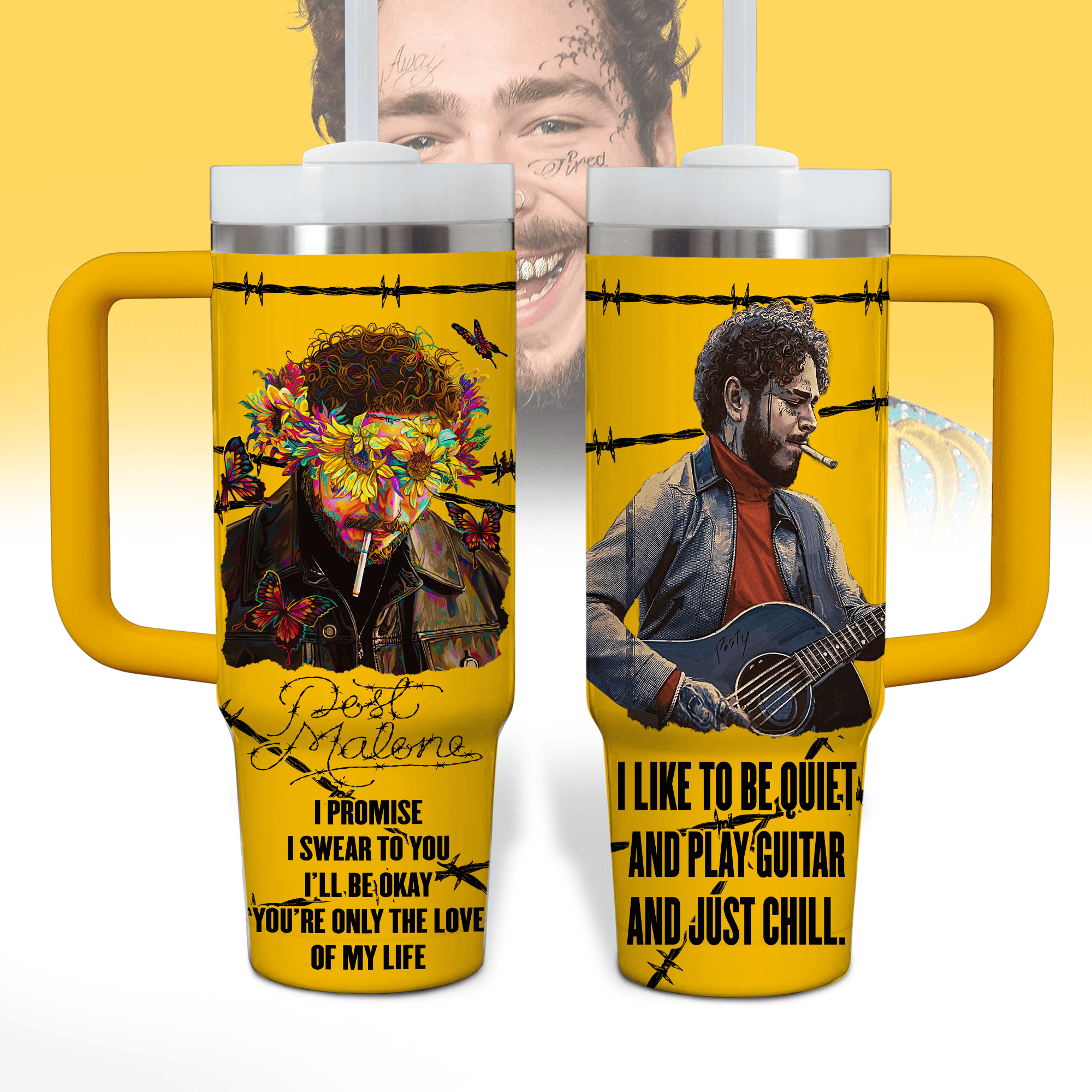 Post Malone Music Custom Stanley Cup 40 oz 30 oz Tumbler With HandleTVC2301768