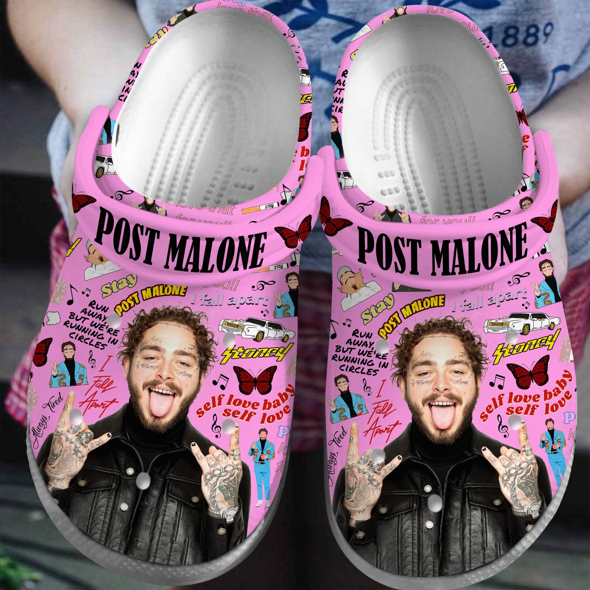 Post Malone Rapper Music Crocs Crocband Clogs Shoes Comfortable For Men Women and Kids