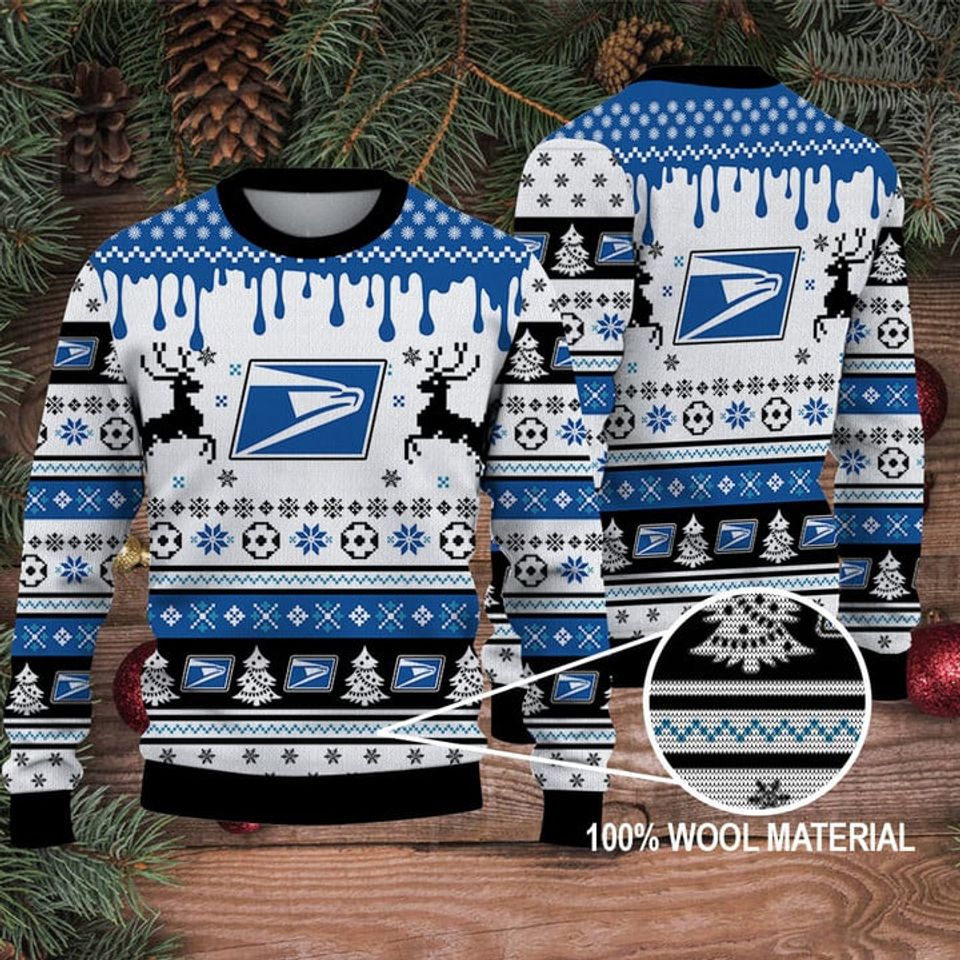 Postal Service Ugly Sweater Christmas HTVQ10291