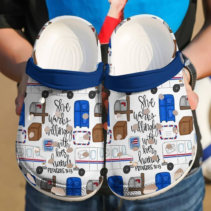 Postal Worker With Her Hands Classic Clogs Shoes