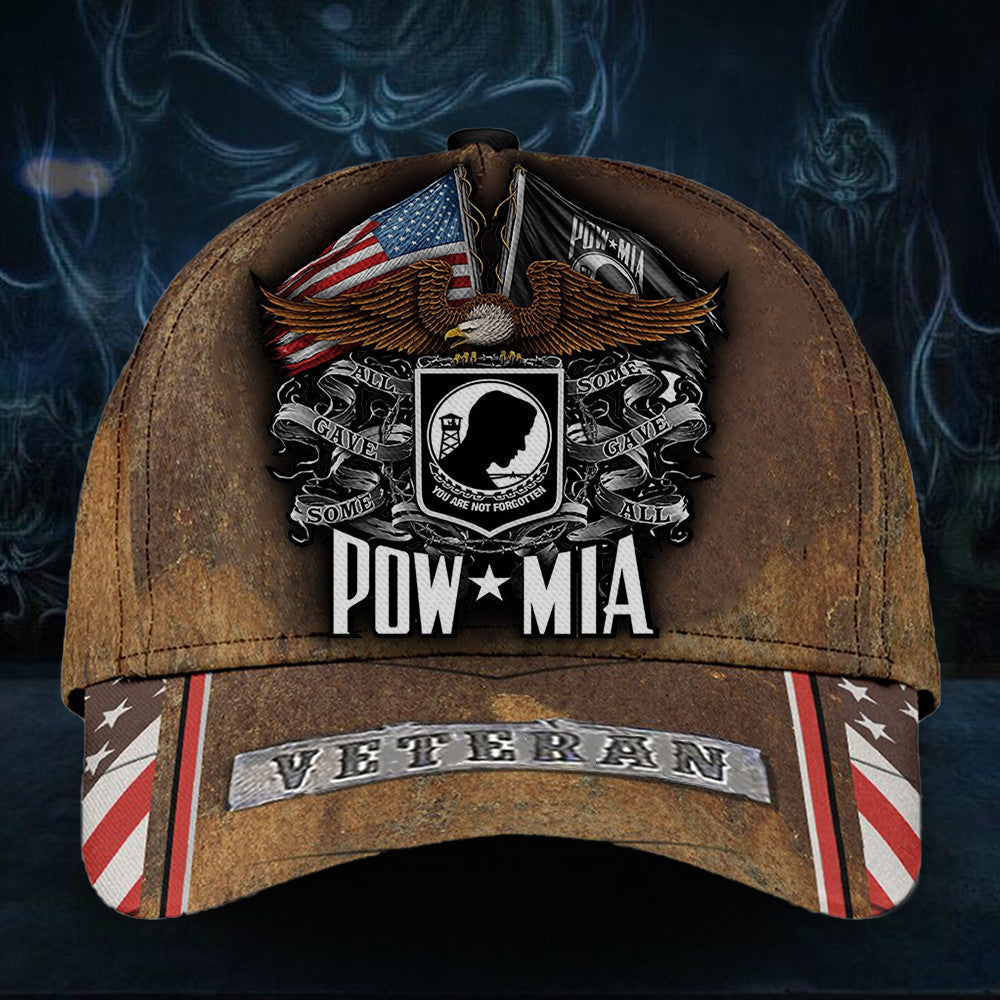 Pow Mia American Flag Veteran Hat Classic Cap Trucker Hats Custom Hats Gifts For Men & Women