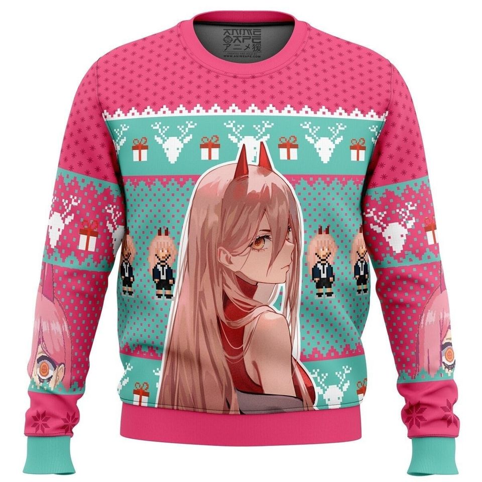 Power Chainsaw Christmas Ugly Sweater, Anime Sweatshirt