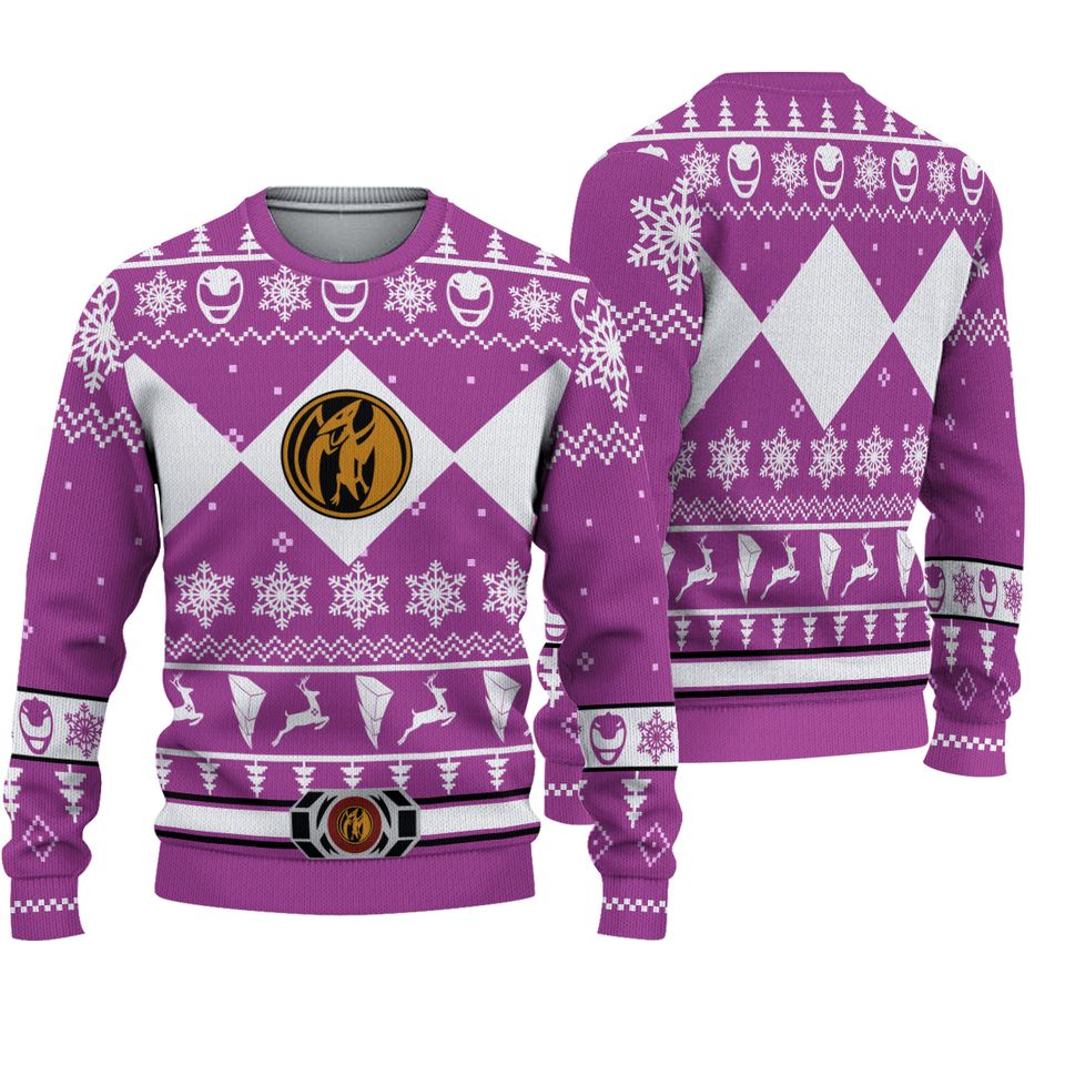 Power Ranger Knitted Ugly Christmas Sweater