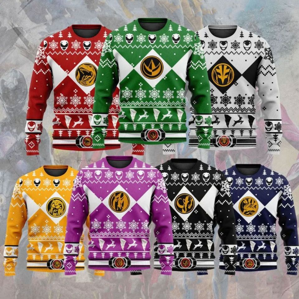 Power Ranger Ugly Christmas Sweater