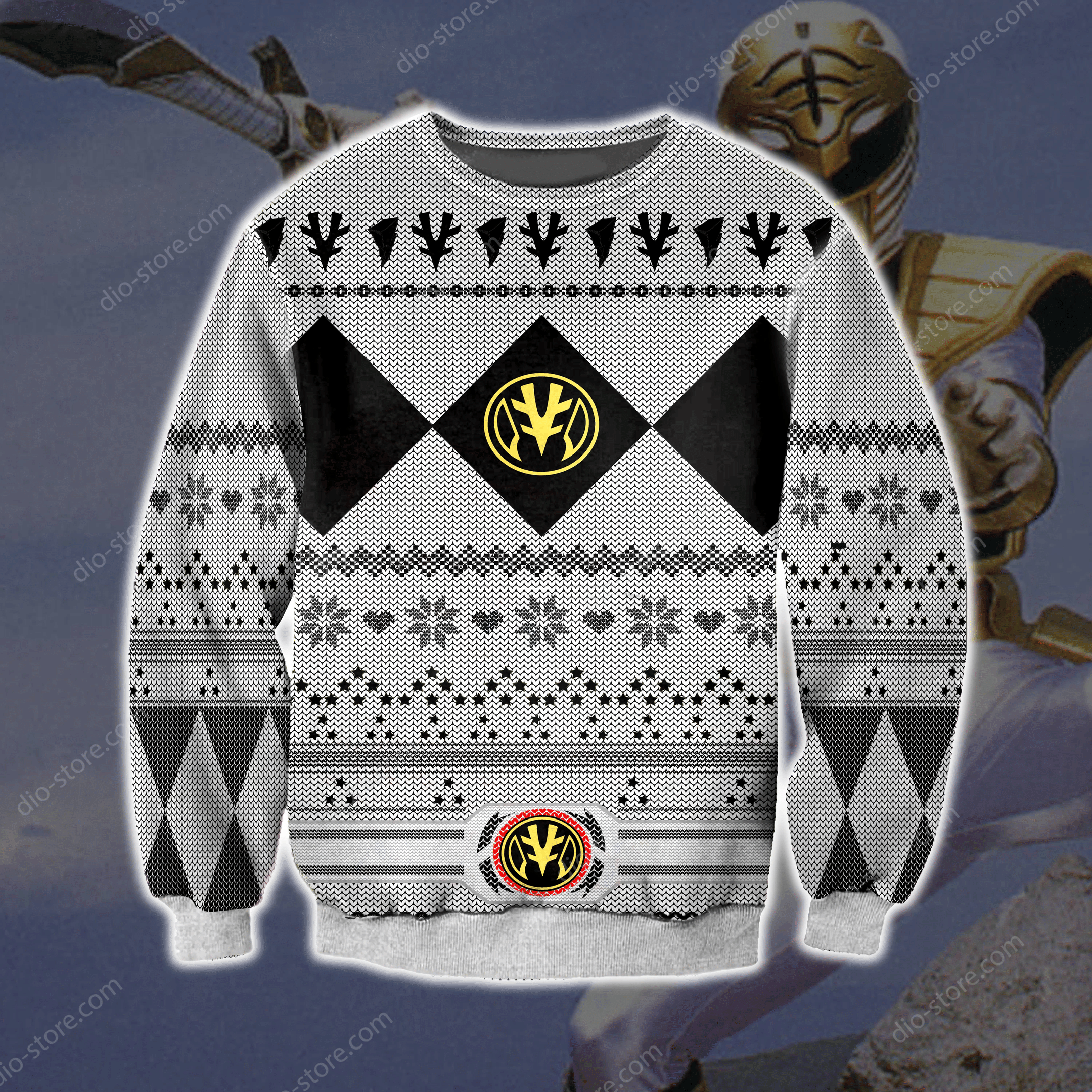 Power Rangers Knitting Pattern 3D Print Ugly Christmas Sweater Adult 3D Funny Matching for family