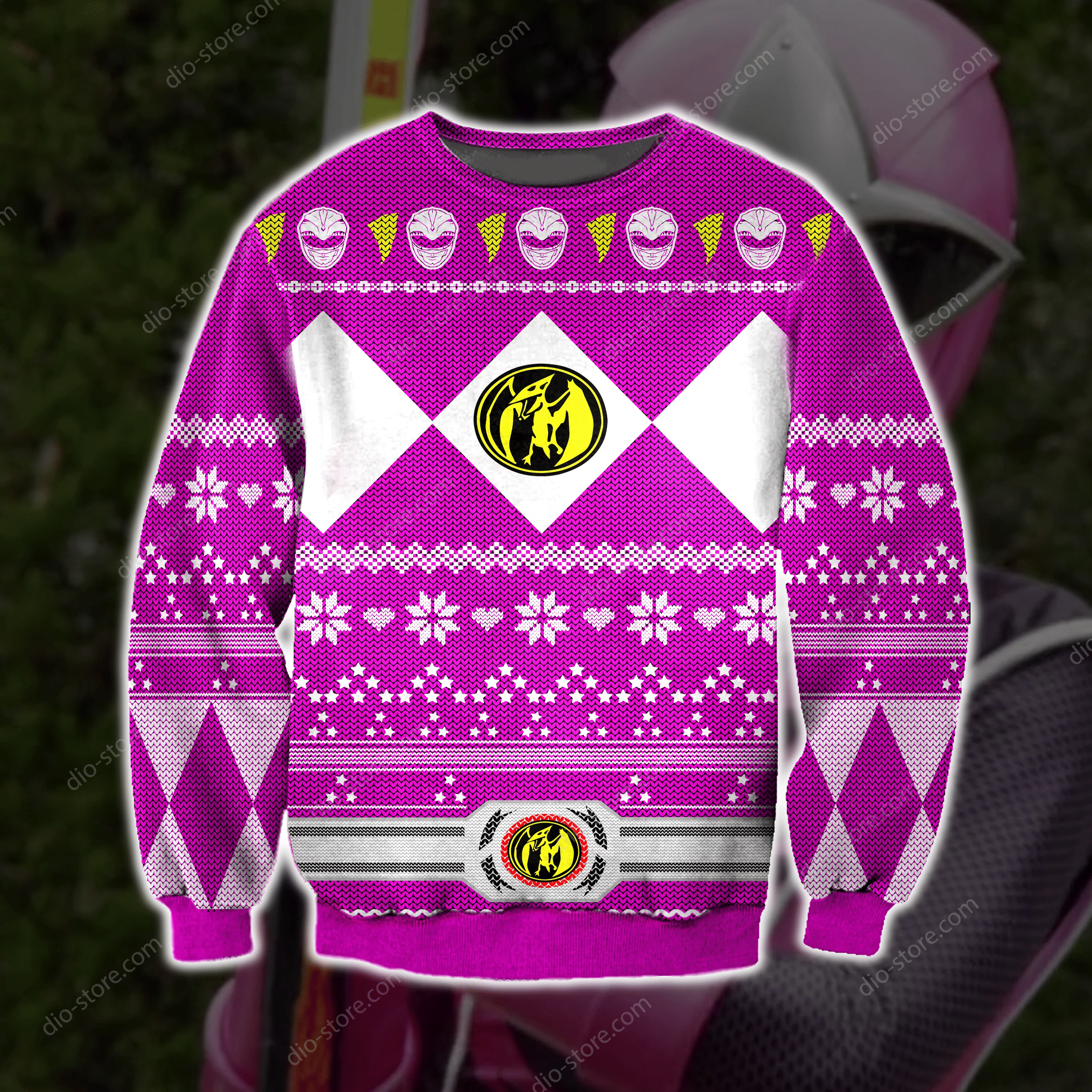 Power Rangers Knitting Pattern 3D Print Ugly Christmas Sweater Adult 3D Funny Matching for family