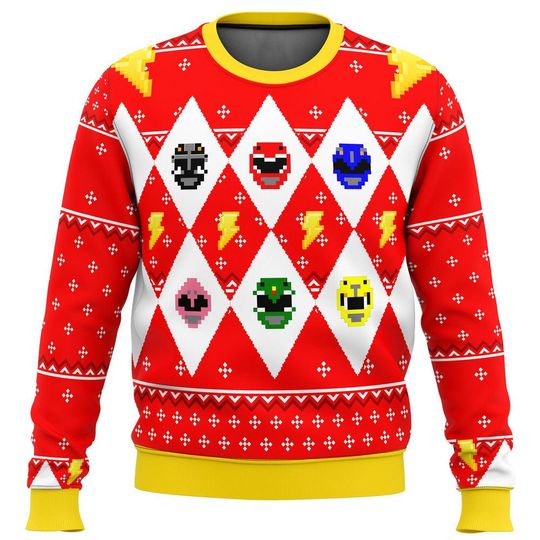 Power Rangers Mighty Morphin Sweater, Costume Ugly Christmas Sweater, Most Wonderful - Image 5
