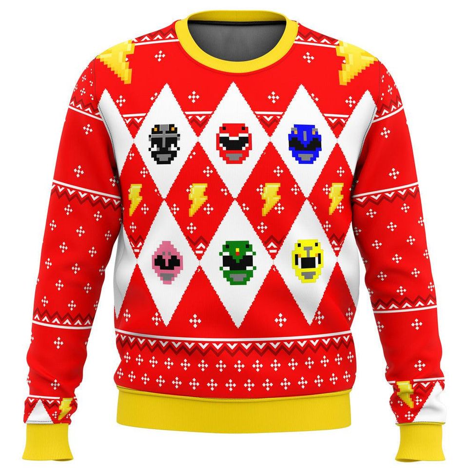 Power Rangers Mighty Morphin Sweater, Costume Ugly Christmas Sweater, Most Wonderful