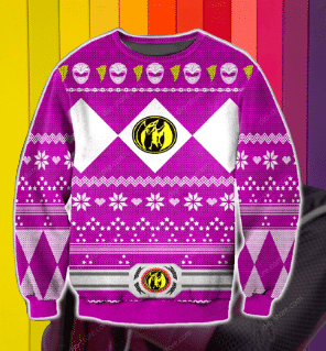 Power Rangers Pink Ugly Christmas Sweater Adult 3D Funny Matching for family