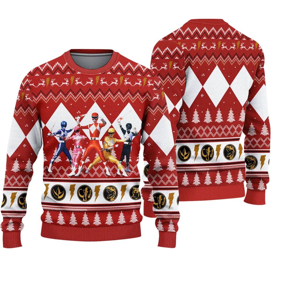 Power Rangers Team Ugly Knitted Christmas Sweater