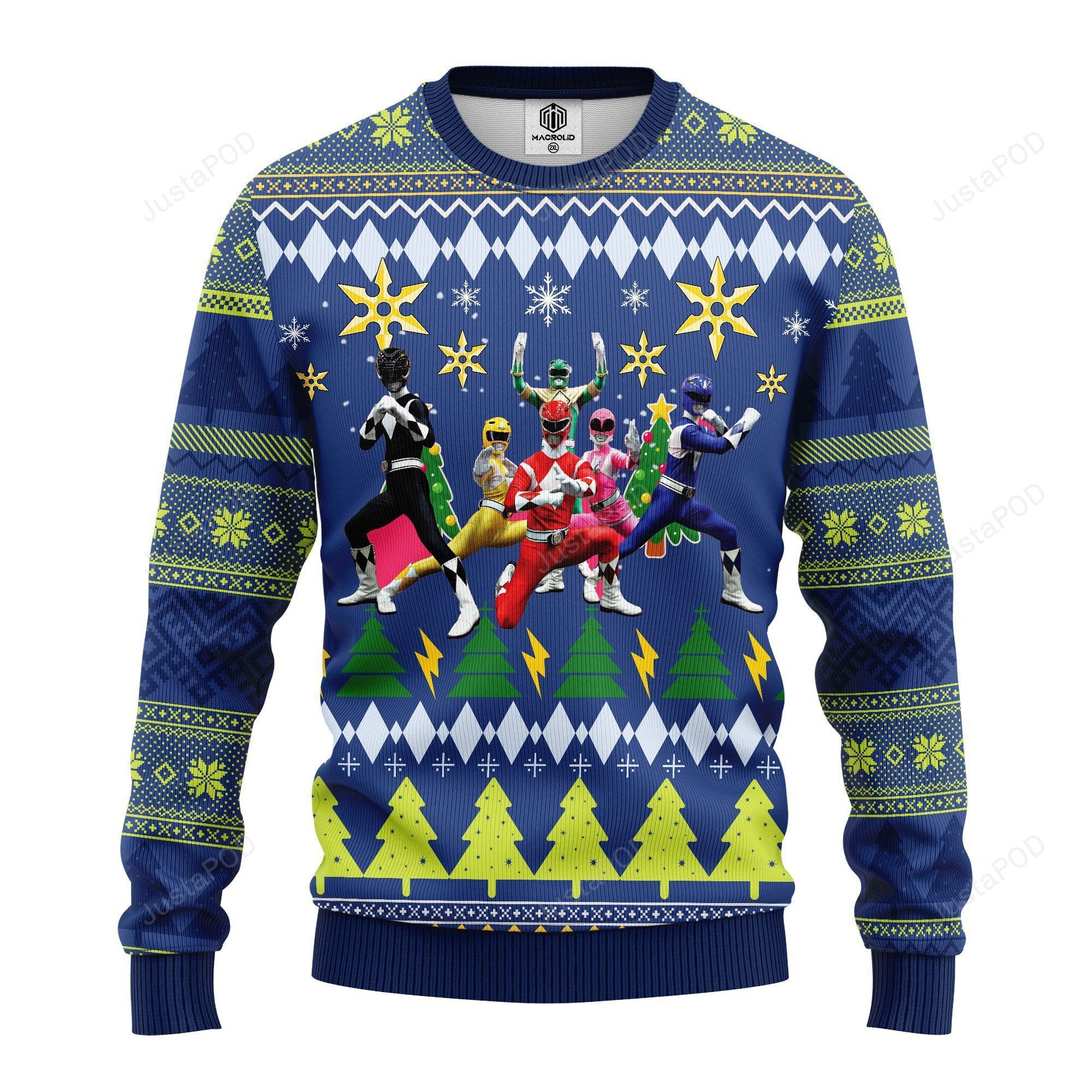 Power Rangers Ugly Christmas Sweater Adult 3D Funny Matching for family