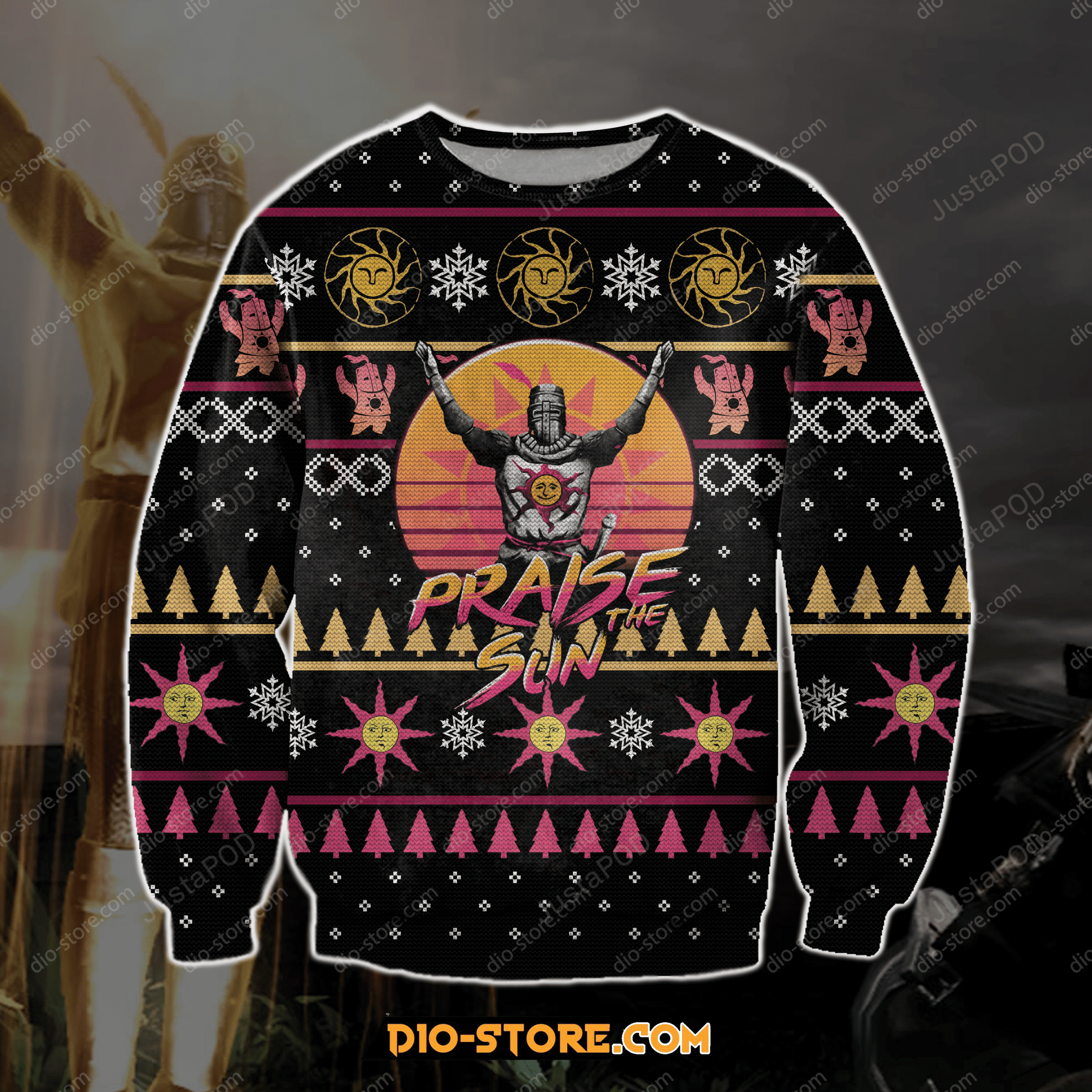 Praise The Sun 3D Print Ugly Christmas Sweater Adult 3D Funny Matching for family