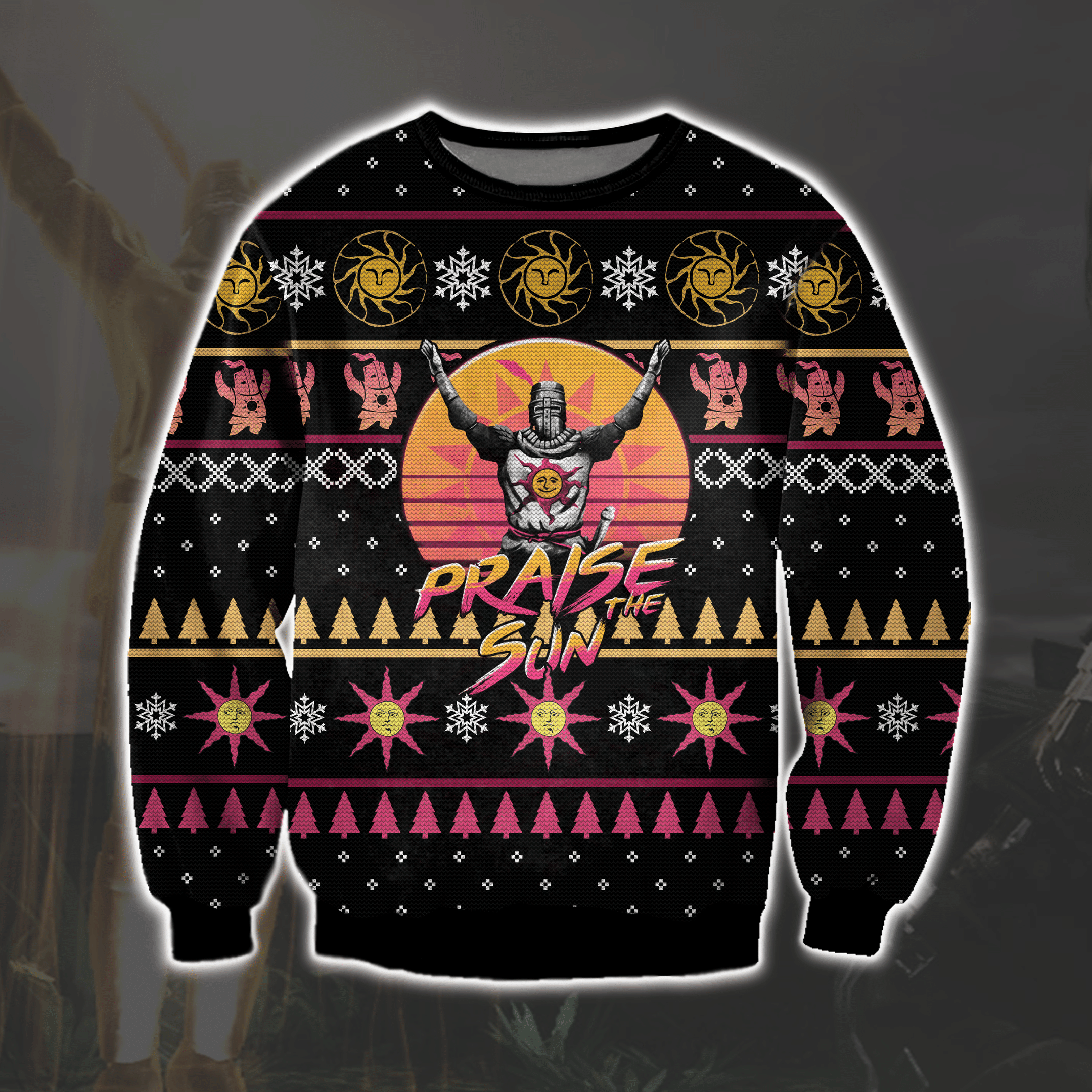 Praise The Sun 3D Print Ugly Christmas Sweater Adult 3D Funny Matching for family