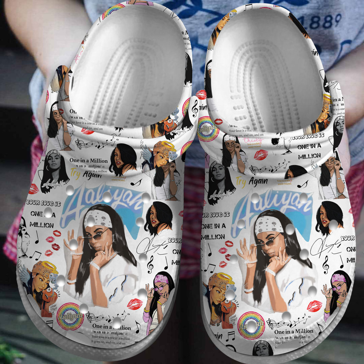 Premium Aaliyah Music Crocs Crocband Clogs Shoes Comfortable For Men Women and Kids