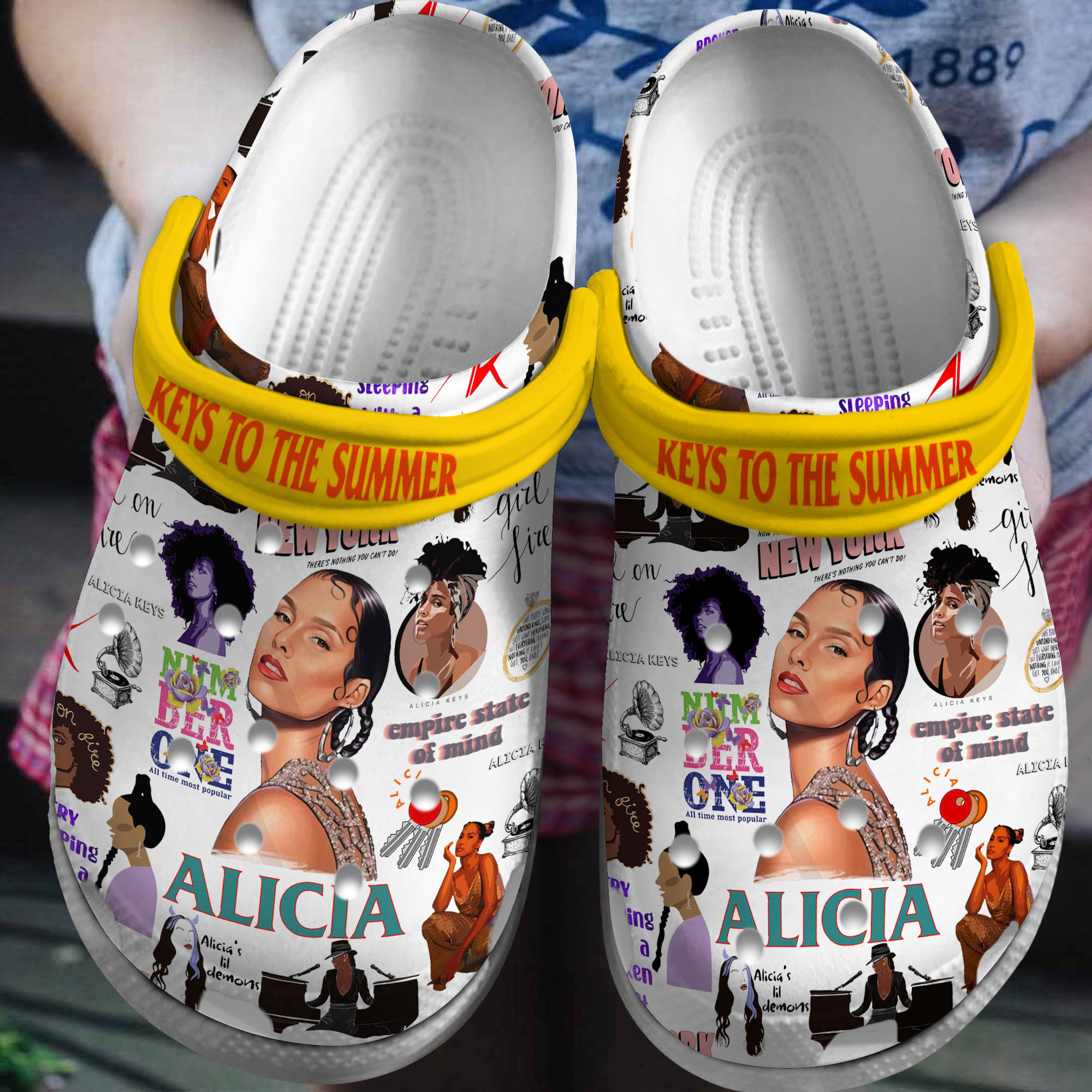 Premium Alicia Keys Music Crocs Crocband Clogs Shoes Comfortable For Men Women and Kids
