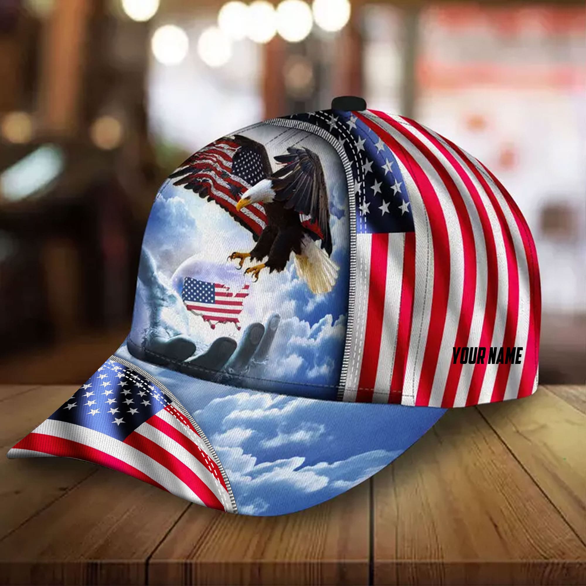 Premium America Eagle One Nation Under God, US Eagle 3D Hats Multicolor Personalized Trucker Hats Custom Hats Gifts For Men & Women