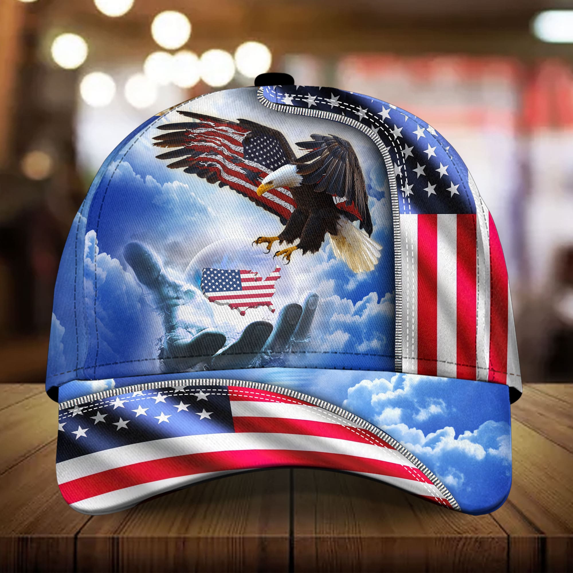 Premium America Eagle One Nation Under God, US Eagle 3D Hats Multicolor Personalized Trucker Hats Custom Hats Gifts For Men & Women
