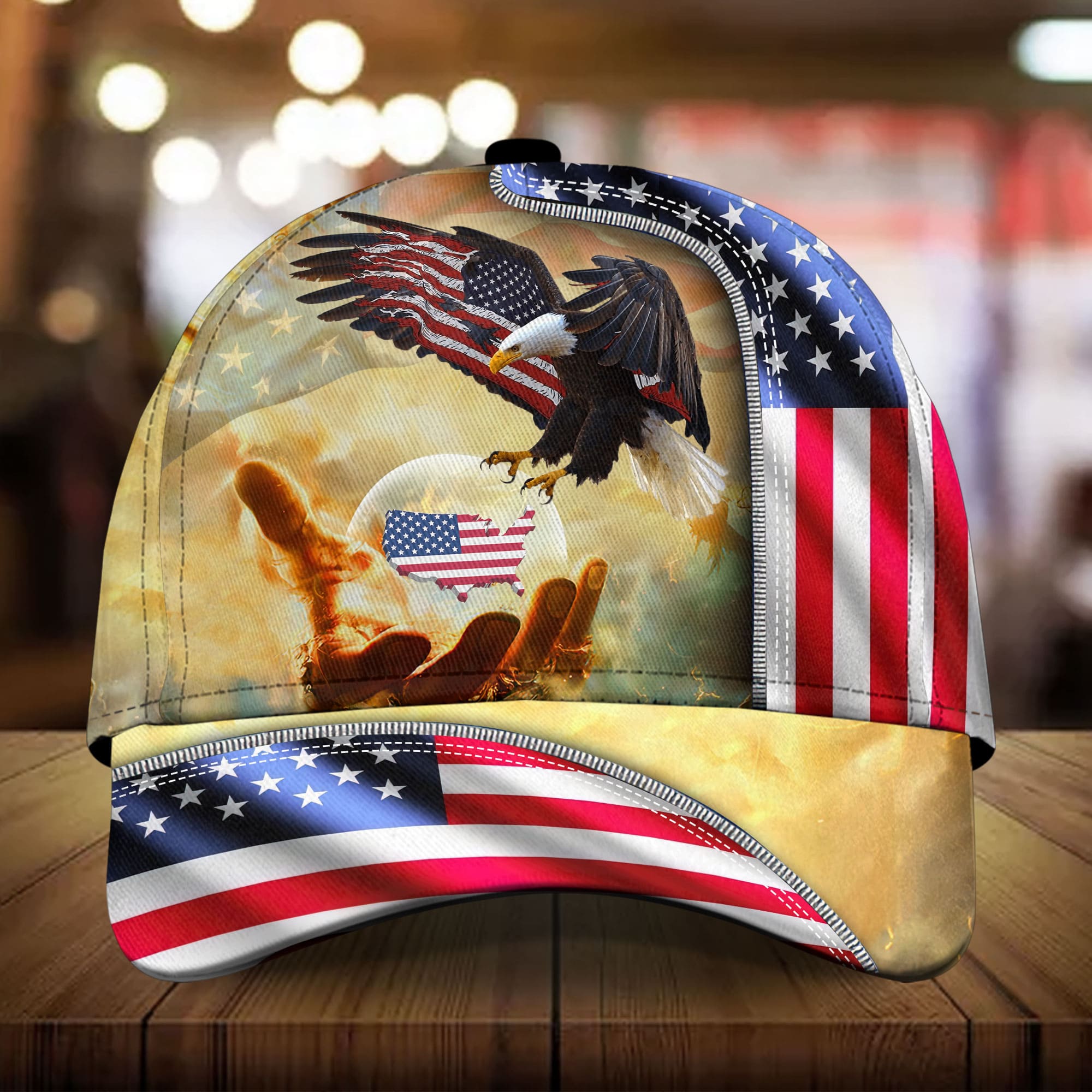 Premium America Eagle One Nation Under God, US Eagle 3D Hats Multicolor Personalized Trucker Hats Custom Hats Gifts For Men & Women