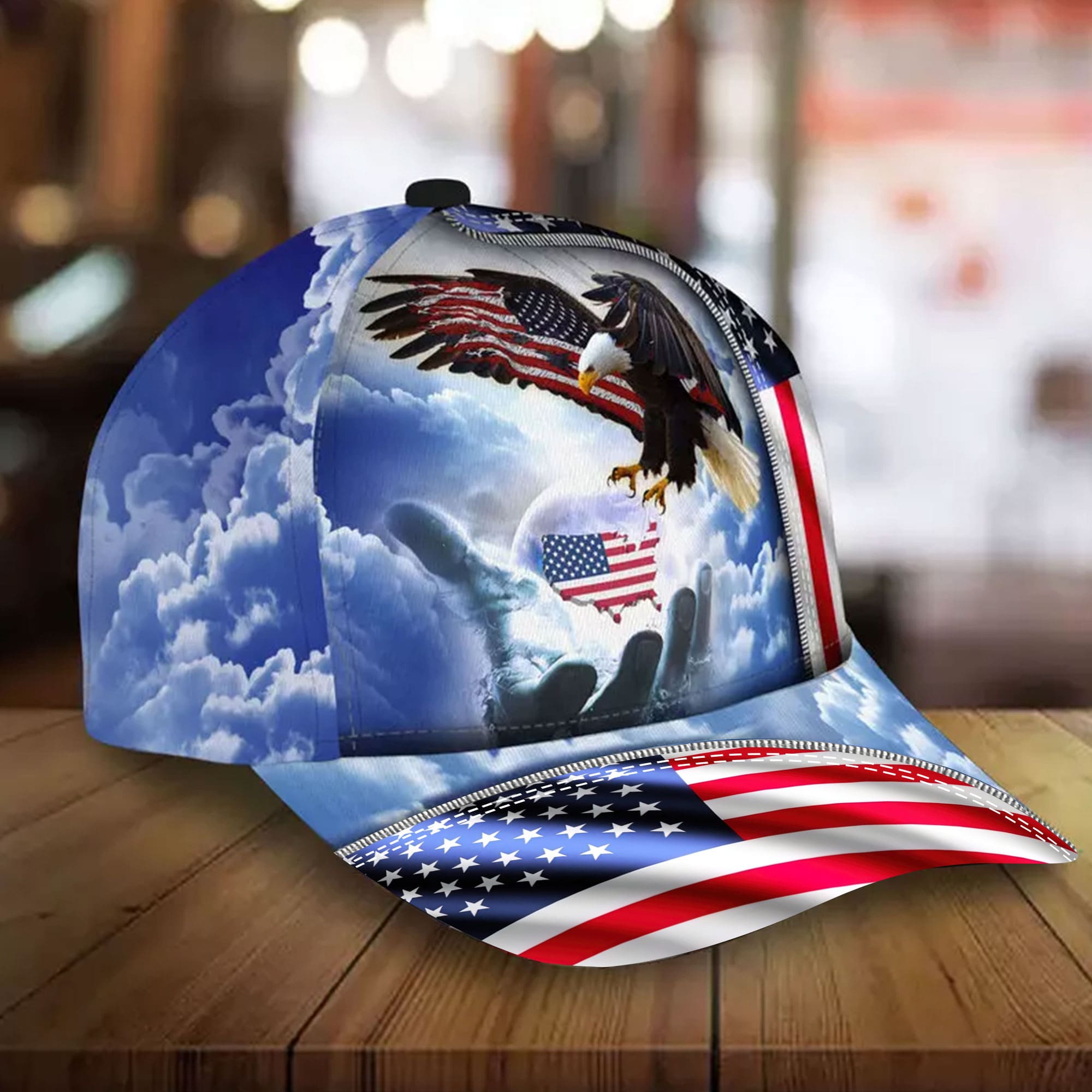 Premium America Eagle One Nation Under God, US Eagle 3D Hats Multicolor Personalized Trucker Hats Custom Hats Gifts For Men & Women